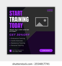 gym fitness social media post or flyer design  - Powered by Shutterstock