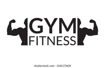 Gym Logo Body Builder Silhouette Sport Stock Illustration 1565173429 ...