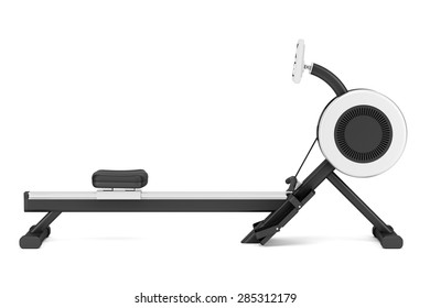 Gym Rowing Machine Isolated On White Background