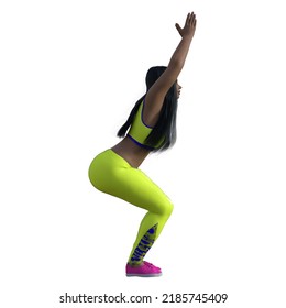 Gymnast Girl Neon Green Set 3d Stock Illustration 2185745409 | Shutterstock