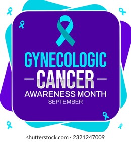 Gynecologic cancer awareness month background design with colorful shapes and ribbon along with typography. September is Genecologic cancer awareness month - Powered by Shutterstock