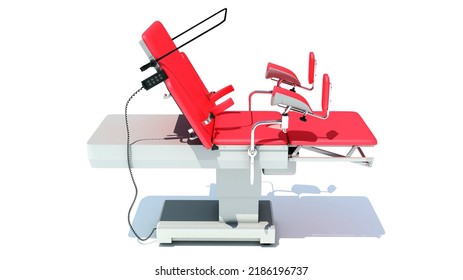 Gynecological Operating Table 3D Rendering On White Background