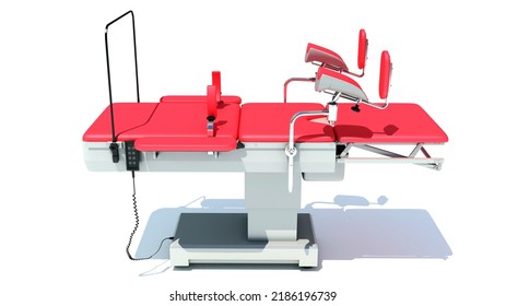 Gynecological Operating Table 3D Rendering On White Background