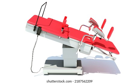 Gynecological Operating Table 3D Rendering On White Background