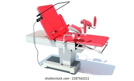 Gynecological Operating Table 3D Rendering On White Background