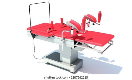 Gynecological Operating Table 3D Rendering On White Background