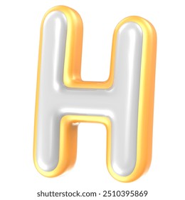 H Font Yellow And White 3D Rendering With Background - Powered by Shutterstock