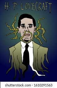 H. P. Lovecraft Horror Portrait