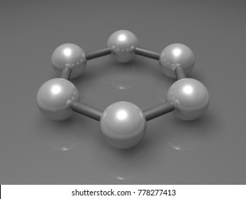 Hgraphene Aromatic Cluster Schematic Molecular Model: Ilustración De ...