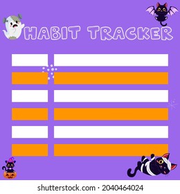 Habit tracker - Printable notepad or sticky note for digital papers, journal and printable planners - Happy Halloween Planner Collection