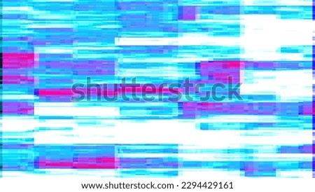 Hacked computer screen with glitch effect. Error templates with distortion lines. Abstract digital background with colored noise waves. 3D rendering.