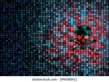 Hacked internet computer screen conceptual image