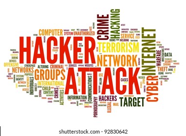 Hacker Attack Concept Word Tag Cloud Stock Illustration 92830642 ...