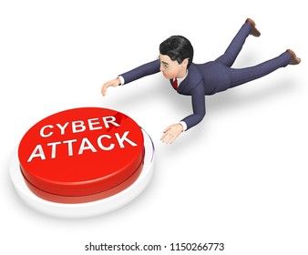 Hacker Cyberattack Malicious Infected Spyware 3d Rendering Shows Computer Breach Of Infected Network