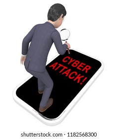 Hacker Cyberattack Malicious Infected Spyware 3d Rendering Shows Computer Breach Of Infected Network