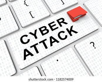 Hacker Cyberattack Malicious Infected Spyware 3d Rendering Shows Computer Breach Of Infected Network