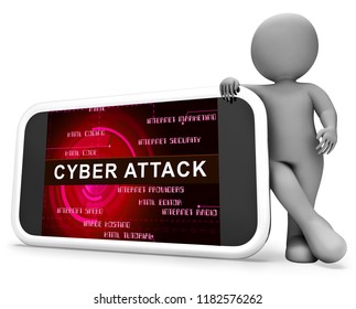 Hacker Cyberattack Malicious Infected Spyware 3d Rendering Shows Computer Breach Of Infected Network