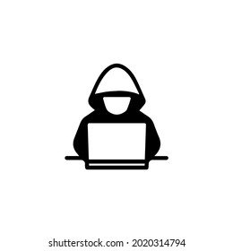 Hacker Icon Logo Illustration Silhouette Black And White Design Symbol 