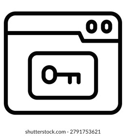 Hacker Key Password Line Icon