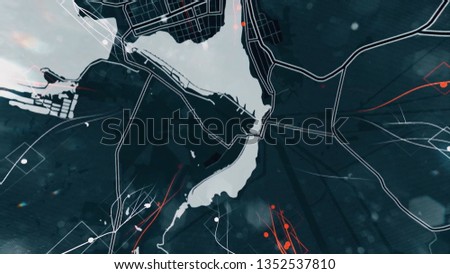 Hacker programing in technology enviroment with cyber icons and symbols. Abstract animation with unrecognizable hooded hacker hacking artificial neural network, cybersecurity concept.