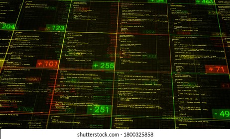 Hacking activities on computer black screen. Animation. Cybercrime network activities with hacker terminal lines on black background, seamless loop.