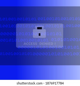 Hacking attempt in a system shows  access denied alert. Login to computer server.