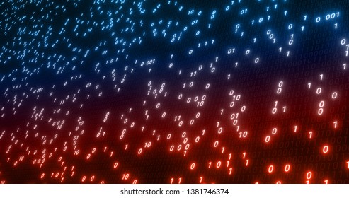 Hacking Red Blue Digital Binary Code 스톡 일러스트 1381746374 | Shutterstock