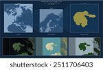 Hailuoto Island in the Gulf of Bothnia - belonging to Finland. Described location diagram with yellow shape of the island and sample maps of its surroundings