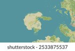 Hailuoto Island in the Gulf of Bothnia on a topographic, OSM Humanitarian style map