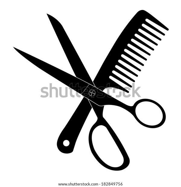 Hair Salon Scissors Comb Icon Stock Illustration 182849756