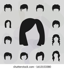 Hair, Woman, Haircut Medium Icon. Haircut Icons Universal Set For Web And Mobile