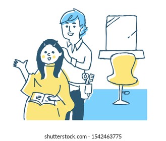 Hairdresser and female customer having a conversation - Powered by Shutterstock