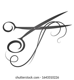 Hairdresser Stylist Scissors And Curl Hair For Beauty Salon Illustration