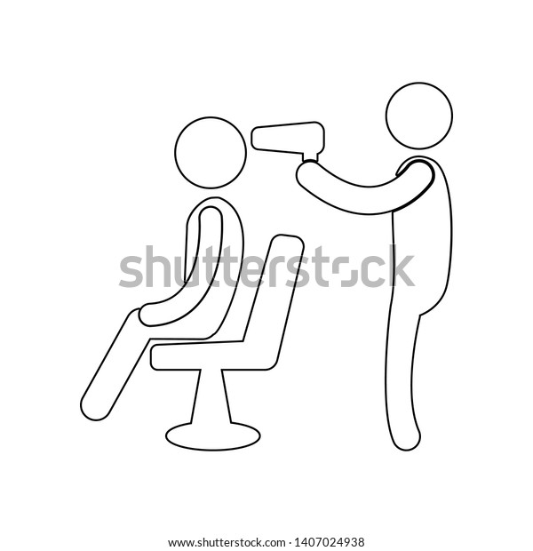 hairdresser at work icon. Element of\
Barber for mobile concept and web apps icon. Outline, thin line\
icon for website design and development, app\
development