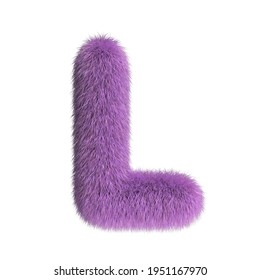 Hairy Font, Furry Alphabet, 3d Rendering, Letter L