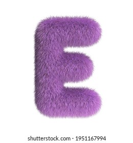 Hairy Font, Furry Alphabet, 3d Rendering, Letter E