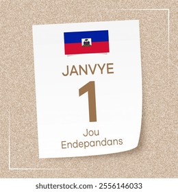 Haiti 1 January Haiti Independence Day. In Haitian: Ayiti 1 Janvye Jounen Endepandans Ayiti - Powered by Shutterstock