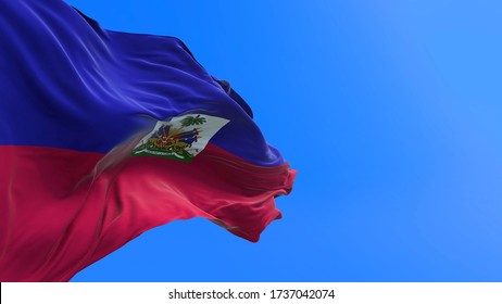 Haiti flag - 3D realistic waving flag background