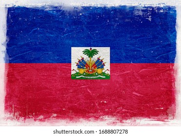 Haiti Flag, Haiti, Haiti Flag Background, Grunge Flag Background, Vintage Flag Background, Banner, Haiti Wallpaper, 