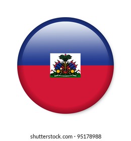 Haiti - glossy badge with flag