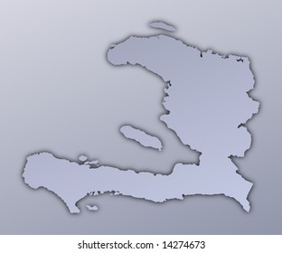 Haiti map filled with metallic gradient. Mercator projection.