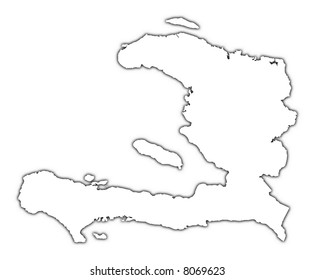 Haiti Outline Map Shadow Detailed Mercator Stock Illustration 8069623 ...