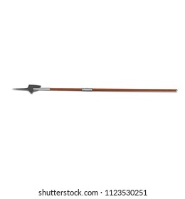 Halberd Pole Weapon on white. 3D illustration