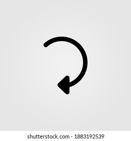 Half Circle Arrow Icon In Line Design Style. Vector Illustration.