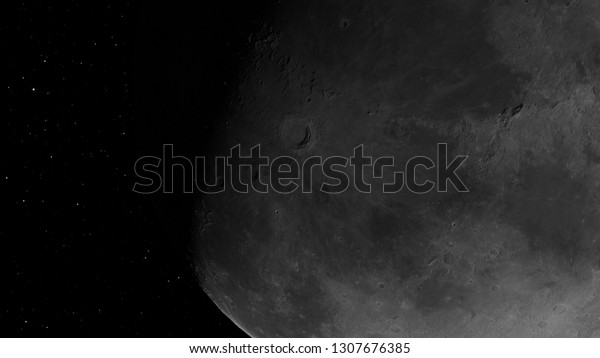 Half Moon Background Realistic Moon Moon Stock Illustration 1307676385