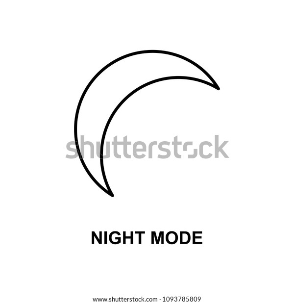half moon icon. Element of\
simple web icon with name for mobile concept and web apps. Thin\
line half moon icon can be used for web and mobile on white\
background