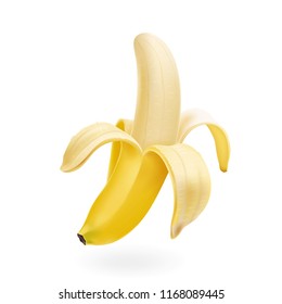 Half Peeled Banana Isolated Realistic Stock Illustration 1168089445