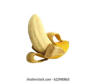 Half Peeled Banana Open Banana 3d Stock Illustration 622980863 ...