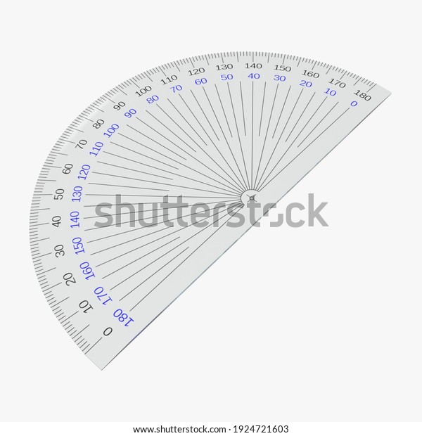 白い背景に半円分度器3dレンダリング のイラスト素材