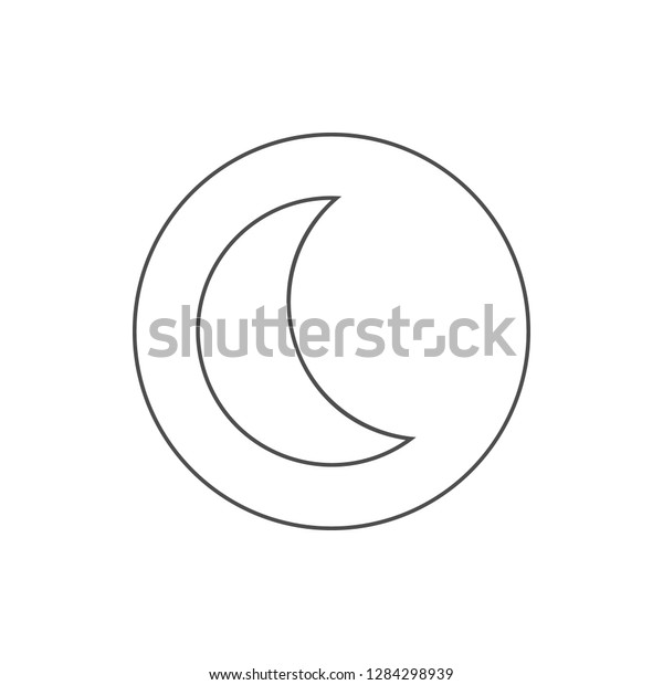 half-moon in round icon. Element of web for\
mobile concept and web apps icon. Thin line icon for website design\
and development, app\
development